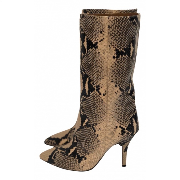 💫HOST PICK💫 PARIS TEXAS Leather Python Print Boots - Picture 3 of 10
